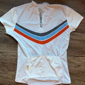 White Cycling Jersey with Stripes